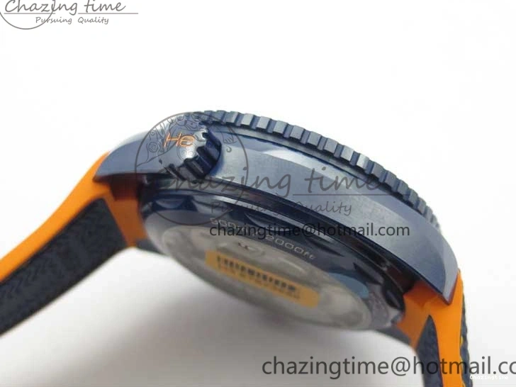 0316 Planet Ocean 45.5mm Big Blue Real Ceramic VSF 1:1 Best Edition on Blue Rubber Strap A8906 Super Clone Unique 7896